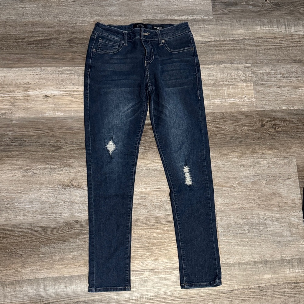 Buffalo David Bitton Dark Indigo Distressed Skinny Jeans